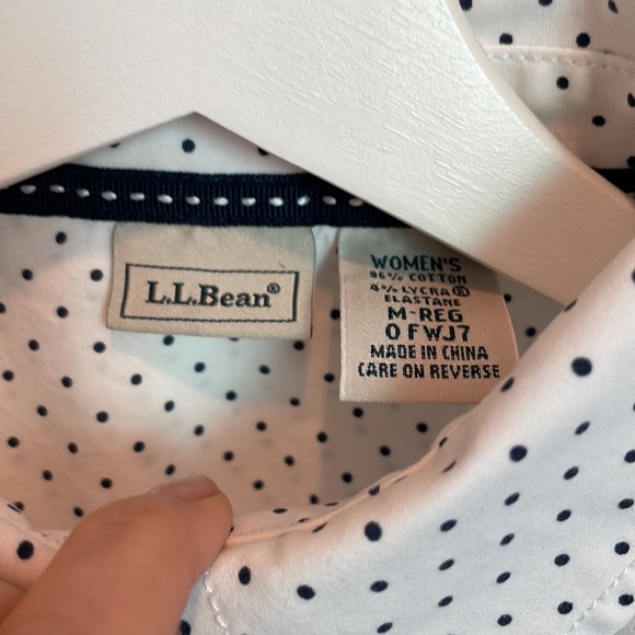 Crisp White with Black Polka Dots LL Bean - Picture 5 of 7